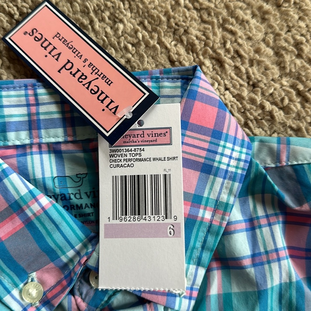 Vineyard Vines NWT Boys Button Down Performance Shirt Size 6 - Picture 4 of 7